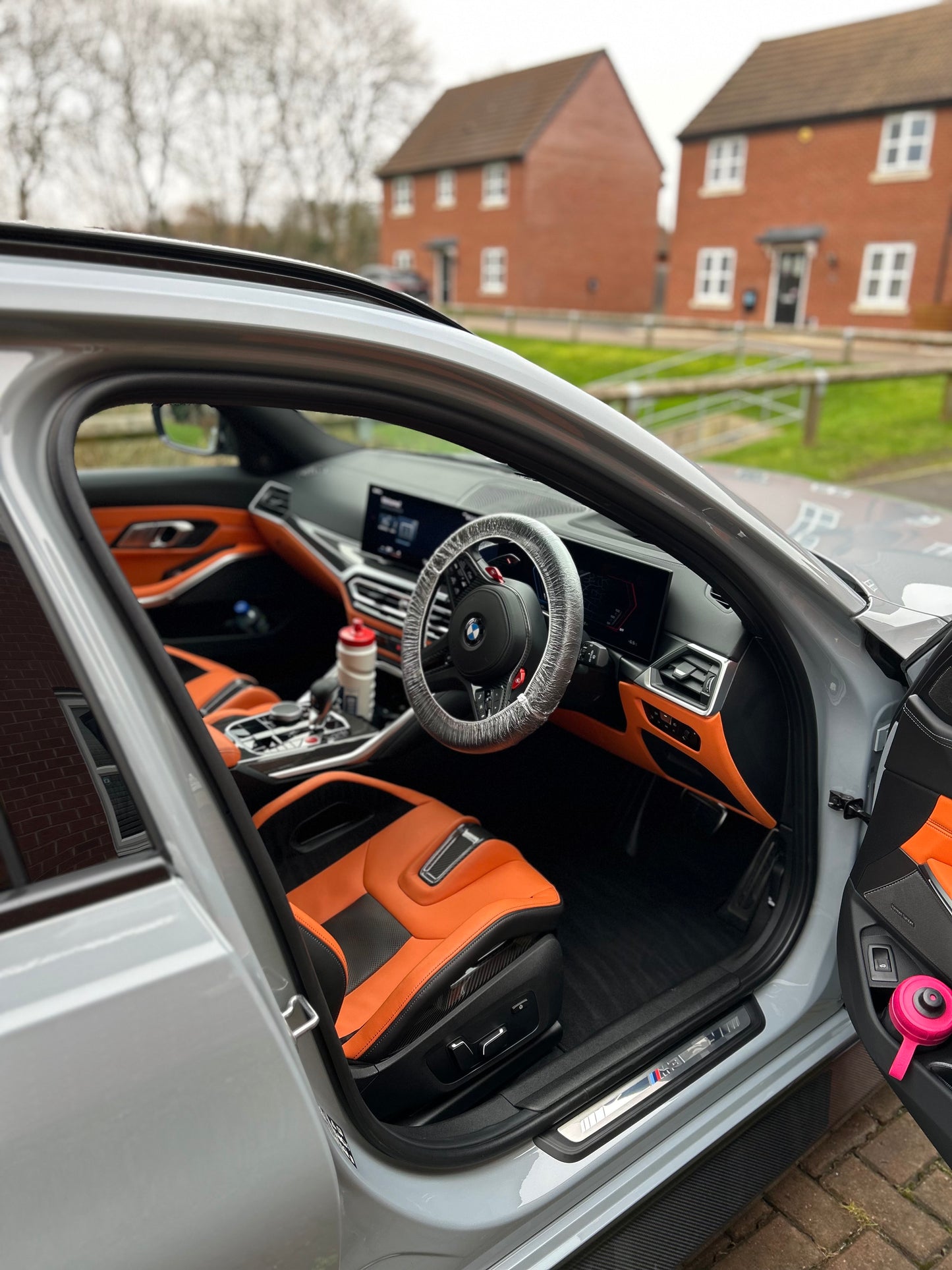 Interior of a BMW M3 Touring 23 plate, showcasing the driver's side with a flawless finish after Xperior Detailing’s expert deep clean service in Leicester, providing exceptional attention to detail and luxury care.