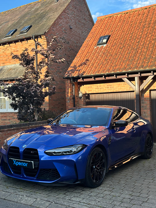 BMW M4 in Blue super glossy, car detailed and protected in Market Harborough