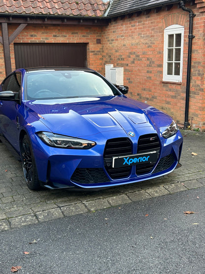 BMW M4 one step paint correction from the front after mobile detailing